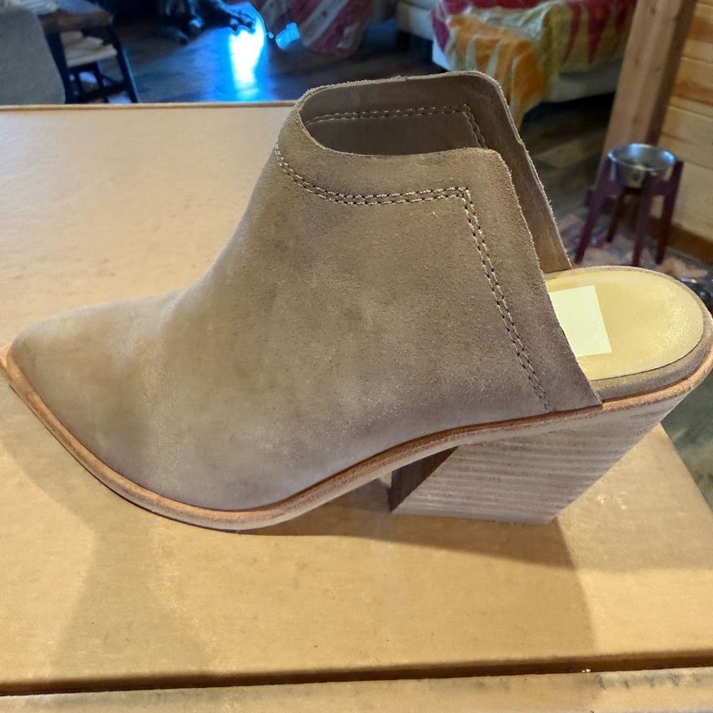 Dolce Vita Taupe Suede Mule Heel - Picture 6 of 7